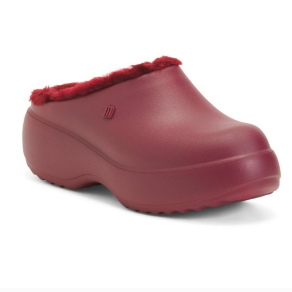 🔹️MELISSA🔹️ Melissa Free Fluffy Platform Clog Heels Burgandy for women - Picture 5 of 7